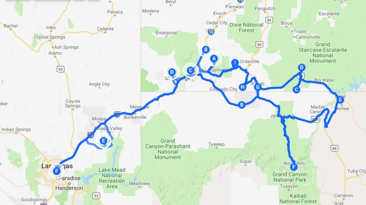 UtahArizona na granicy mapa